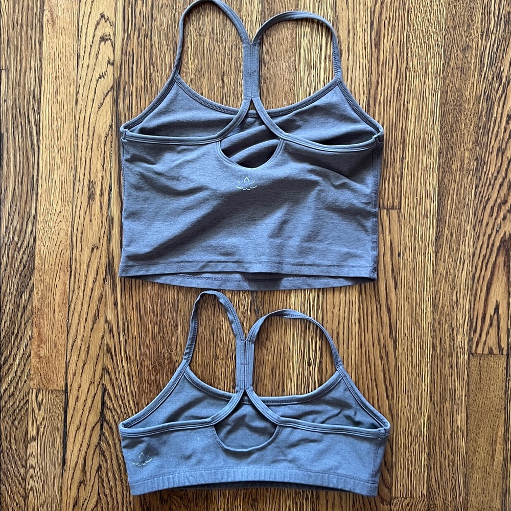 Beyond Yoga spacedye slim racerback bra & cropped tank in Brown - Picture 2 of 5